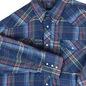 Wrangler Pearl Snap Mens Shirt XL Plaid Western Country Ranch Workwear